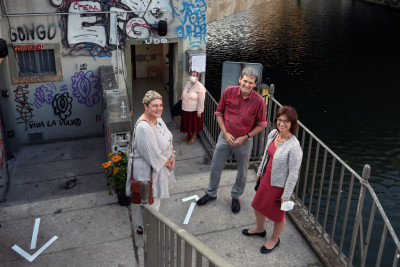 v.l.n.r. Karin Korte, City Councillor for Culture Marcus Munz, Building planer Dorothee Bienert Gallery Director